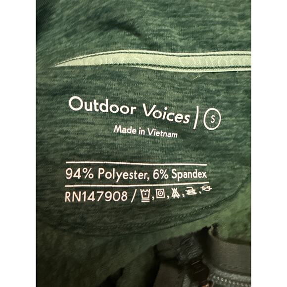Outdoor Voices Women's Green Long Sleeve Turtleneck Quarte Zip Athletic Top S - Picture 3 of 3